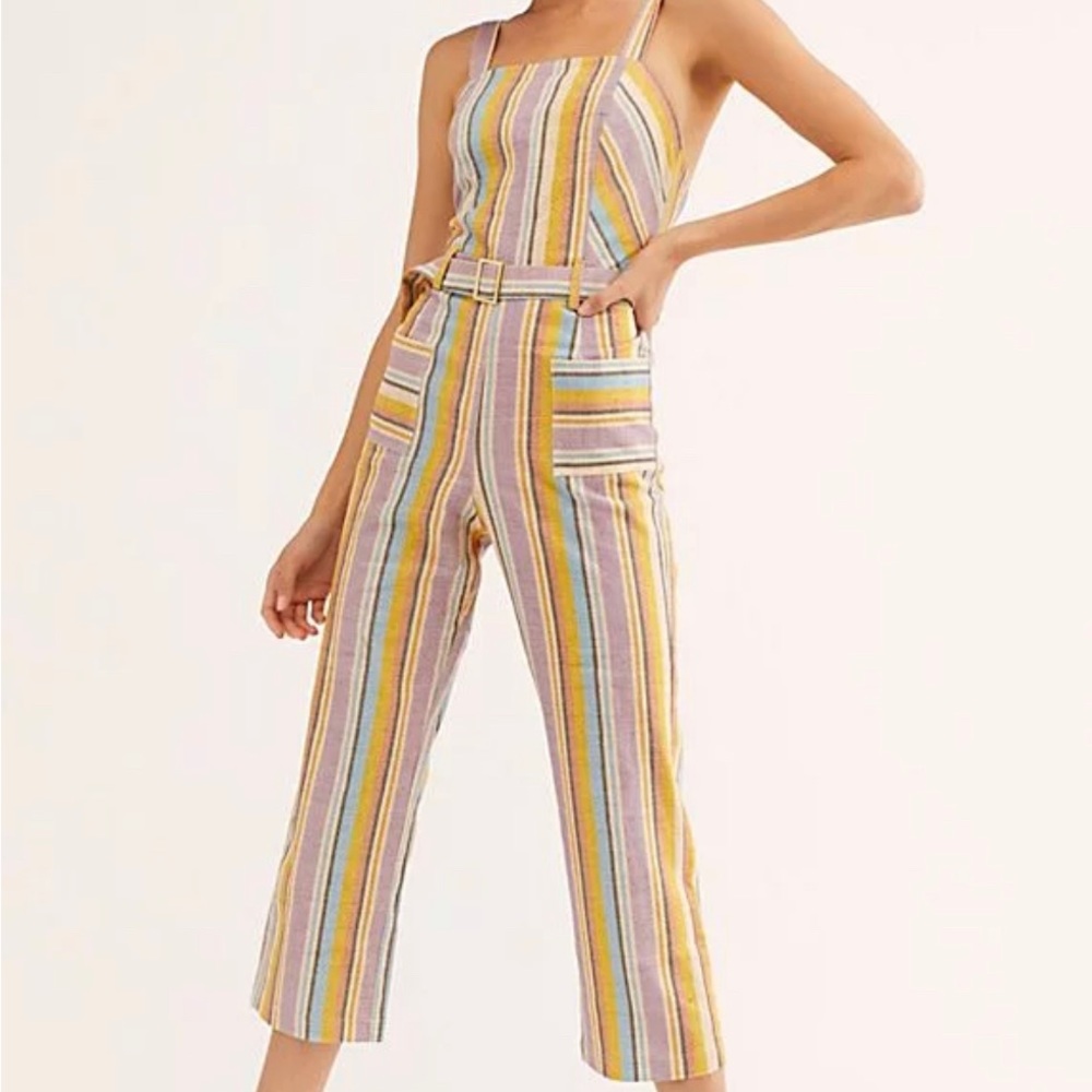 Elle Jay x Free People Holly Striped Jumpsuit - Large